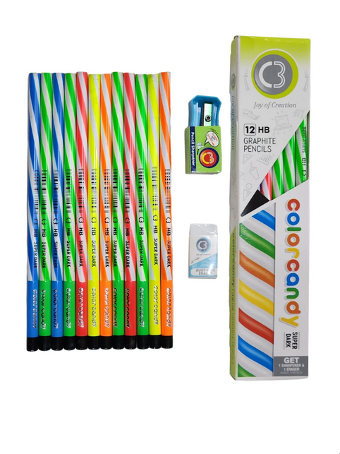 Doms C3 Color Candy Super Dark HB Graphite Pencil-10Pcs.2
