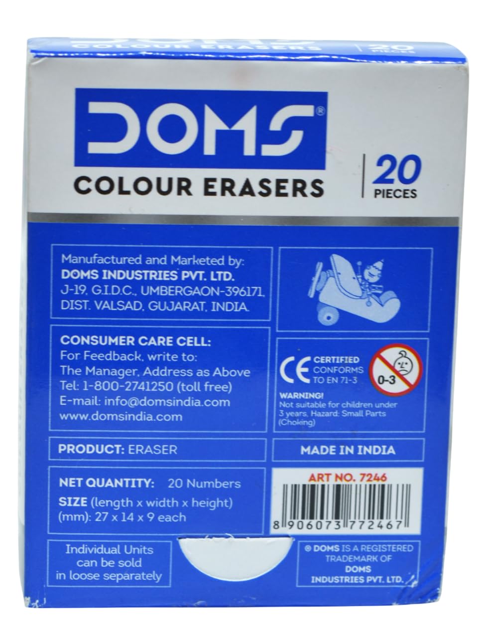 Doms Color Erasers- (Pak)20 Pcs.3