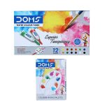 DOMS Water Color Tube 12 Shades with Brush & Palette-1Box.