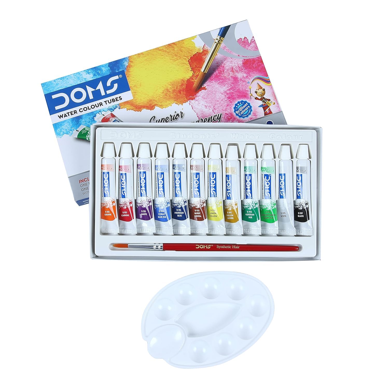 Doms Water Colour Tube 12 Shades.1