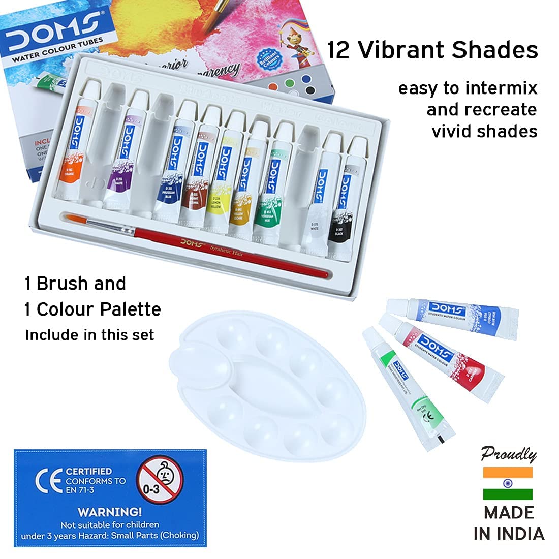 Doms Water Colour Tube 12 Shades.2