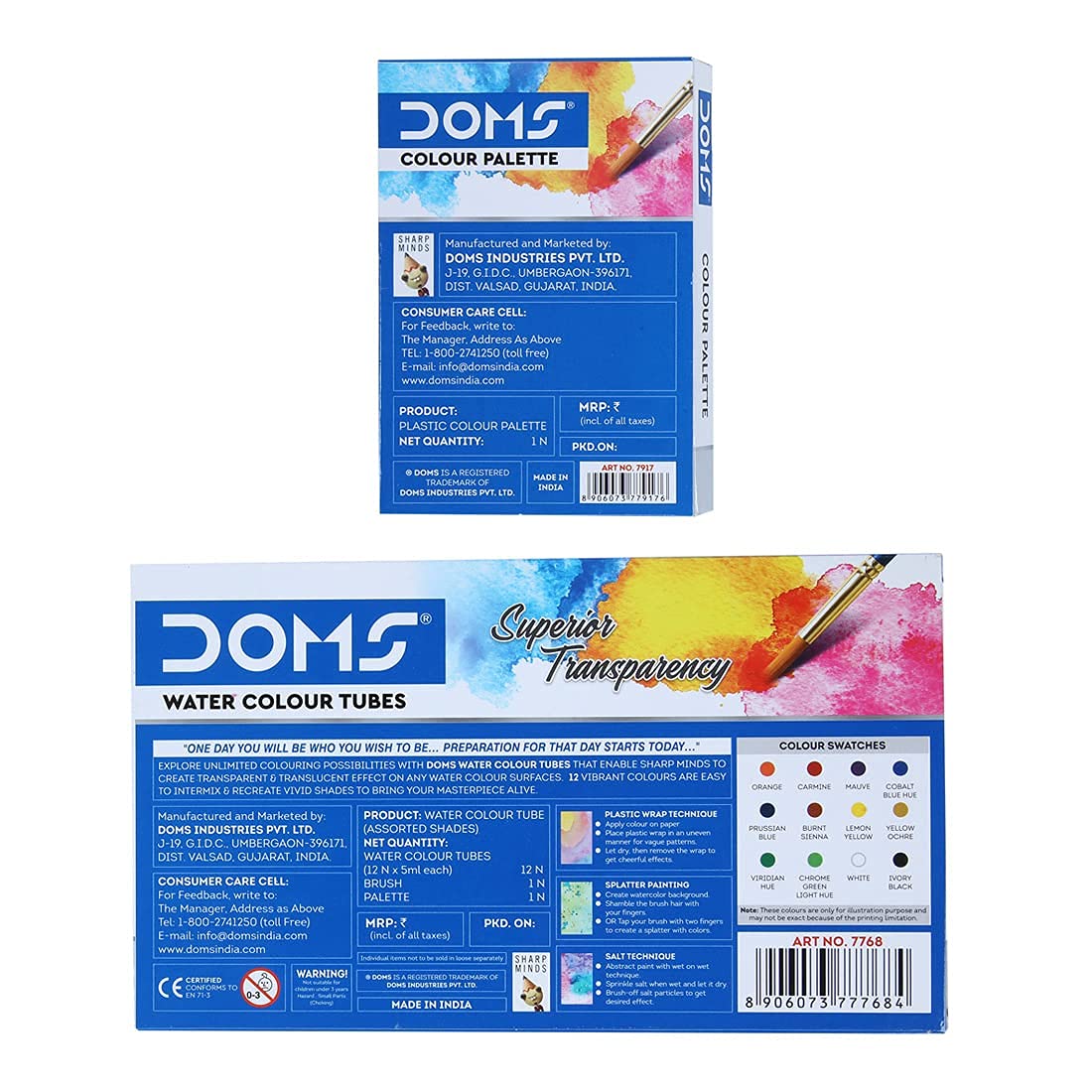 Doms Water Colour Tube 12 Shades.4