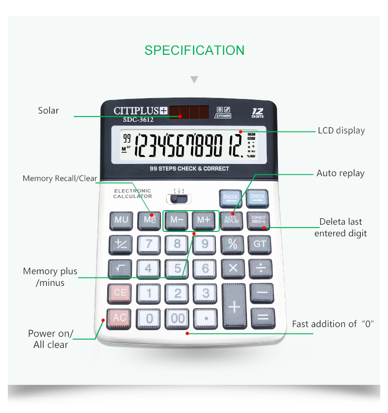 Citiplus SDC 3612 Calculator-1Pcs.1